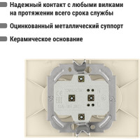 Двойная розетка, слоновая кость 2П 10А 250В TDM ELECTRIC Таймыр SQ1814-0113