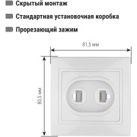 Телефонная розетка RJ11 + компьютерная RJ45, белая TDM ELECTRIC Таймыр SQ1814-0023