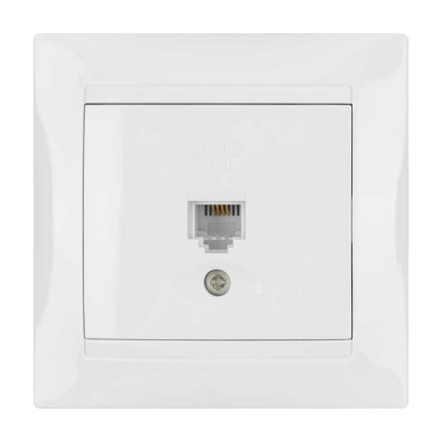 Телефонная розетка, белая RJ11 TDM ELECTRIC Лама SQ1815-0015