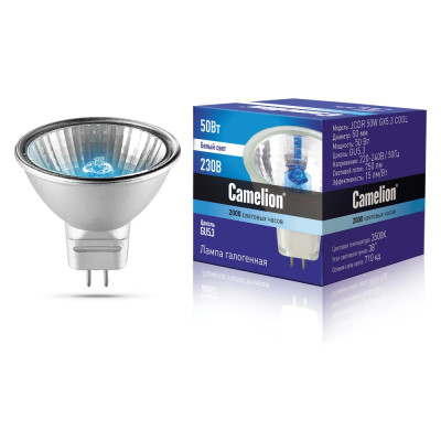 Галогенная лампа с защитным стеклом JCDR 50W 220V 50mm COOL Camelion 11470