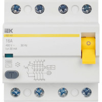 Выключатель дифференциального тока IEK 4п 16A 30mA тип AC ВД1-63 ИЭК MDV10-4-016-030