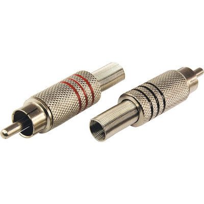 REXANT Разъем аудио штекер RCA под винт, металл Silver 2 шт 06-0151-A2