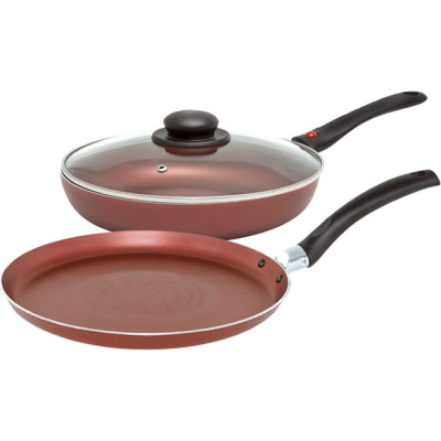 JARKO Набор: Сковорода 22 см со стеклянной крышки, Блинница 24см JChr-200-21