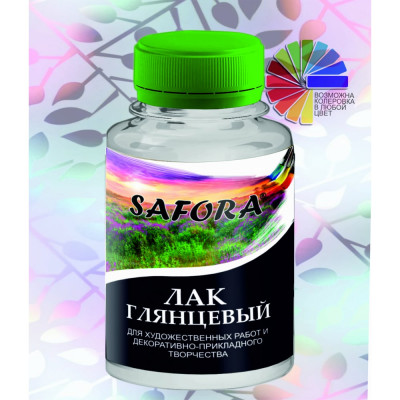 SAFORA Лак художественный ГЛЯНЦЕВЫЙ акриловый /высококлассный /защитно-декоративный 150г L1