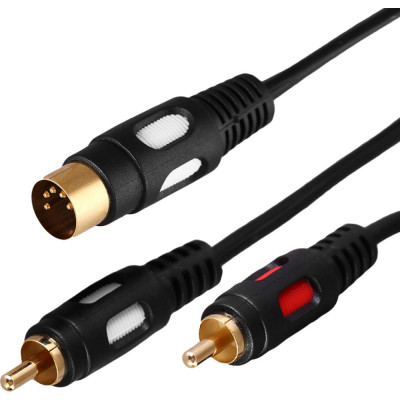 REXANT Кабель DIN 5 Pin - 2 RCA 1,5 м Gold 17-2512