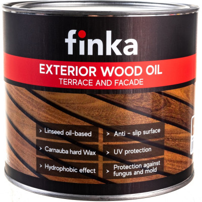 Finka Масло для террас и фасадовExterior Wood Oil (Нazelnut) лесной орех для внутренних и наружных работ, льняная основа 2.2 L арт. FO-22H