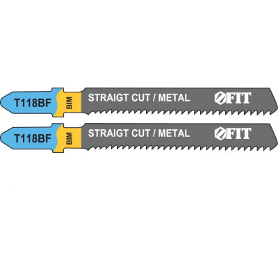 FIT HQ Полотно по металлу, Bimetal, фрезерованные, волнистые зубья, 76/51/2 мм, T118BF , набор 2шт 40973