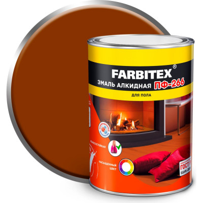 Farbitex Эмаль алкидная ПФ-266 желто-коричневый (0.8 кг) 4300005986