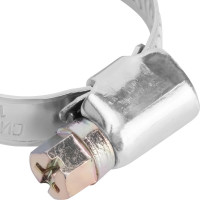 Металлические хомуты СИБРТЕХ, стандартное болтовое крепление, 16-27мм, 2шт, ширина 9мм, 47657