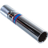 Свечная двенадцатигранная головка с резиновым фиксатором 3/8", 14 мм, L 113 мм KING TONY 36C014