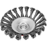 Щетка тарелка для УШМ (125 мм; М14; крученая проволока 0.5 мм) MATRIX 74611