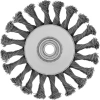 Щетка тарелка для УШМ (125 мм; М14; крученая проволока 0.5 мм) MATRIX 74611