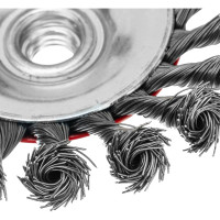 Щетка тарелка для УШМ (125 мм; М14; крученая проволока 0.5 мм) MATRIX 74611