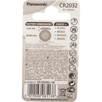 Дисковая литиевая батарейка CR2032 3В бл/1 Panasonic 5019068085138