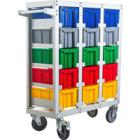 Стеллаж с направляющими Стелла-техник мобильный, односторонний, 15 ячеек, V3-15-125-И