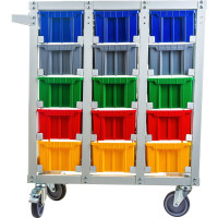 Стеллаж с направляющими Стелла-техник мобильный, односторонний, 15 ячеек, V3-15-125-И