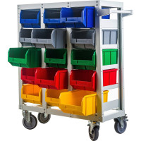 Стеллаж с направляющими Стелла-техник мобильный, односторонний, 15 ячеек, V3-15-125-И