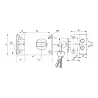 Накладной замок ЗЕНИТ Зенит-ЗН-1-3 медь 17729