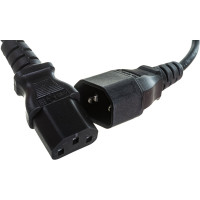 Кабель питания монитор-компьютер IEC 320 C13 - IEC 320 C14 (3x0.75), 10A, прямая вилка, 1.8 м Hyperline PWC-IEC13-IEC14-1.8-BK 34896