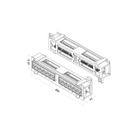 Настенная патч-панель с подставкой, 12 портов RJ-45 8P8C, категория 5е Hyperline PPW-12-8P8C-C5e 15379