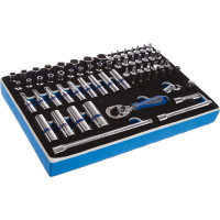 Набор торцевых головок с принадлежностями (1/4", ложемент, 65 предметов) KING TONY 9-2565MRV