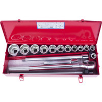 Набор торцевых головок с принадлежностями (3/4", шестигранные, 21-50 мм, 16 предметов) KING TONY 6316MR