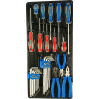 Набор отверток, плоскогубцев и Г-образных шестигранников (ложемент, 29 предметов) KING TONY 9-90129CR