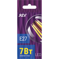 Светодиодная лампа LED Filament  A60 E27 7W 695Лм, 2700K, теплый свет REV 32353 2