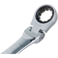 Трещоточный комбинированный ключ с шарниром 19мм KING TONY 373019M