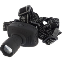 Налобный фонарь Ultraflash LED5354 серый, 1Вт LED, ZOOM, 3 режима, 3XR03, пластик, коробка 11549