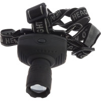 Налобный фонарь Ultraflash LED5354 серый, 1Вт LED, ZOOM, 3 режима, 3XR03, пластик, коробка 11549