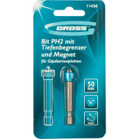Бита с ограничителем и магнитом (PH2x50 мм, сталь S2) Gross 11456