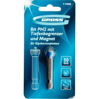 Бита с ограничителем и магнитом (PH2x50 мм, сталь S2) Gross 11456