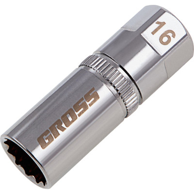 Головка торцевая свечная магнитная 12-гранная (16 мм; 1/2") GROSS 13188