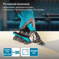 Ножницы по металлу GROSS PIRANHA 190 мм прямой рез, сталь - СrM, двухкомпонентные рукоятки 78357