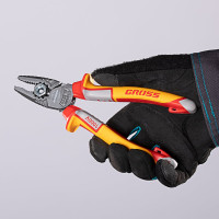 Комбинированные плоскогубцы GROSS диэлектрические трехкомпонентные рукоятки до 1000 В, 180 мм// 16989