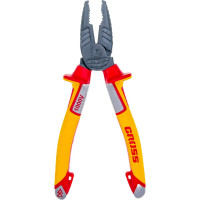 Комбинированные плоскогубцы GROSS диэлектрические трехкомпонентные рукоятки до 1000 В, 180 мм// 16989