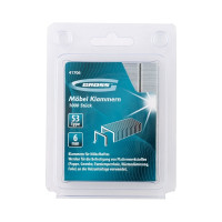 Скобы GROSS 6 мм, для мебельного степлера, усиленные, тип 53, 1000 шт. 41706