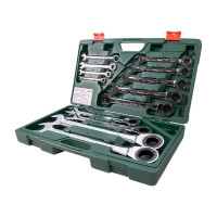 Комплект трещоточных комбинированных ключей 8-32мм, 13шт Hans 166513MB