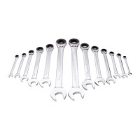 Комплект трещоточных комбинированных ключей 8-32мм, 13шт Hans 166513MB