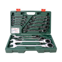 Комплект трещоточных комбинированных ключей 8-32мм, 13шт Hans 166513MB