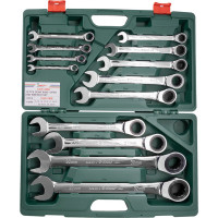 Комплект трещоточных комбинированных ключей 8-32мм, 13шт Hans 166513MB