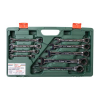 Комплект трещоточных комбинированных ключей 8-32мм, 13шт Hans 166513MB