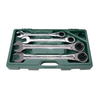 Комплект трещоточных комбинированных ключей 8-32мм, 13шт Hans 166513MB