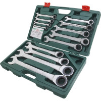 Комплект трещоточных комбинированных ключей 8-32мм, 13шт Hans 166513MB