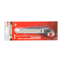 Нож MATRIX, 18 мм выдвижное лезвие металлическая направляющая эргоном. двухкомпонентная рукоятка// 78938