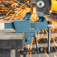 Слесарные тиски 63 мм крепление для стола, винтовой зажим Без бренда 18660