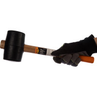 Резиновая киянка SPARTA 680 г, черная резина, деревянная рукоятка 111555