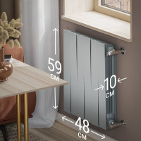 Радиатор Royal Thermo PianoForte 500/Silver Satin - 6 секц. НС-1176340