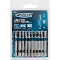 Упаковка бит GROSS TORX 25x50, сталь S2, 10 шт // 11471